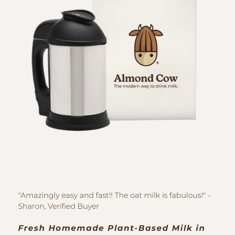Almond Cow Brand Signature Black and Silver Milk Frother
